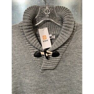Pullover Sweater H2H Men's Toggle/Rope Shawl Collar Knit M-US EU-48 Asia-L NEW